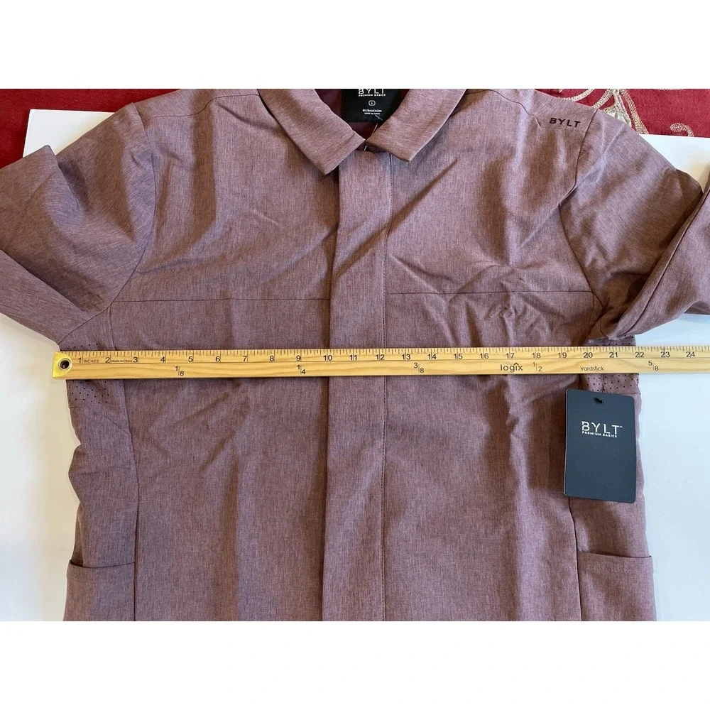 NEW BYLT District Jacket Men Large Heather Maroon Red Performance Premium Basics